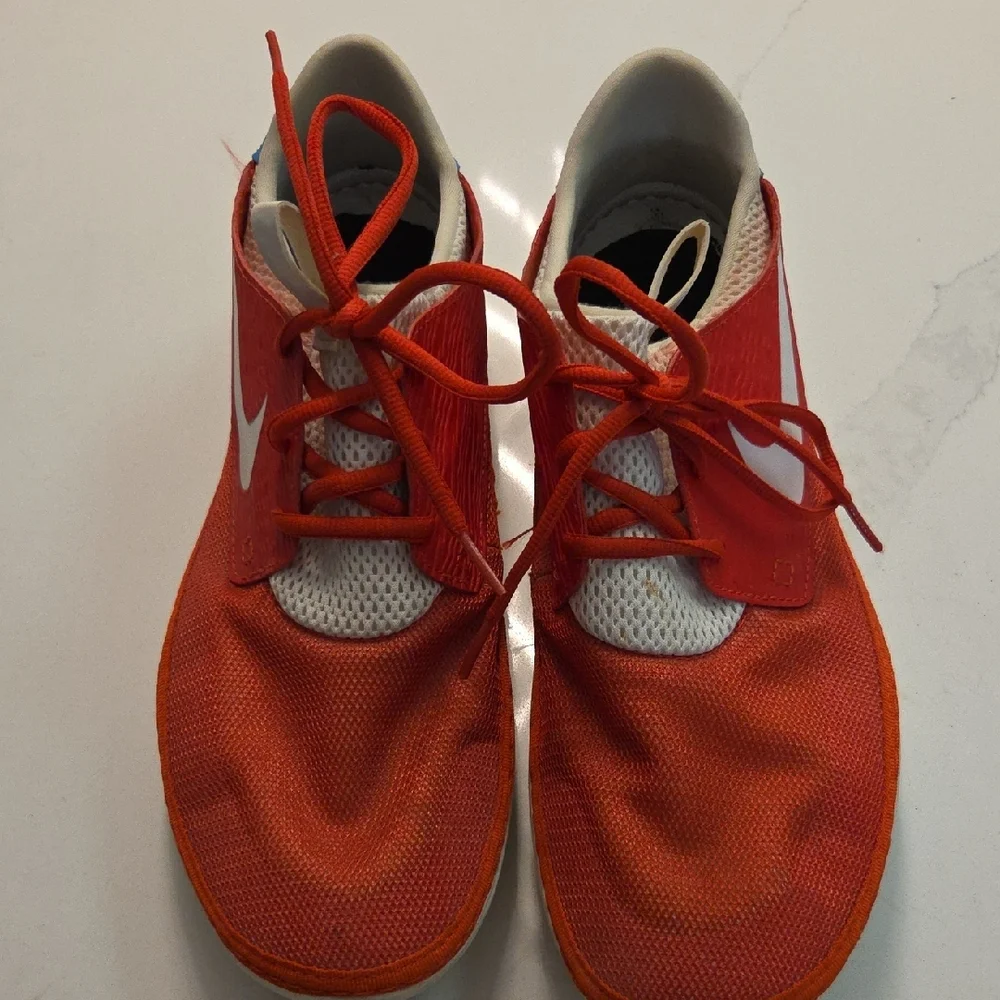 Nike Red‎ Athletic Sneakers with White Swoosh and Blue Heel